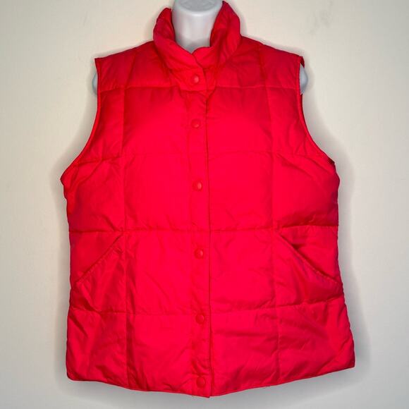 Lands End Womens Puffer Vest Goose Down Feather Pink Vest SIZE M - Picture 1 of 6